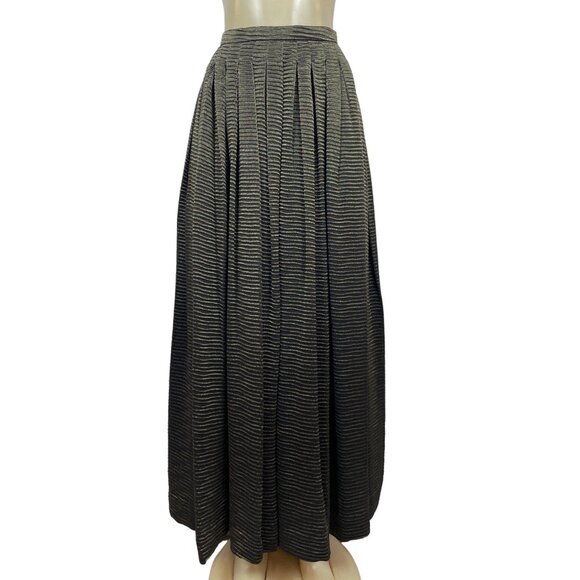 Vintage 80s Women's Gold Lame Maxi Skirt Sz XS - Picture 1 of 8